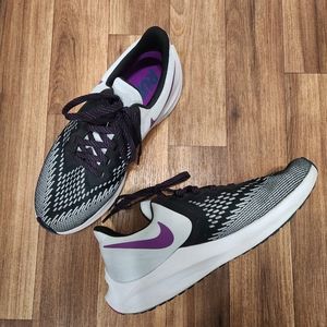 Nike Zoom Running Shoes, Size 8, Purple Gray Black